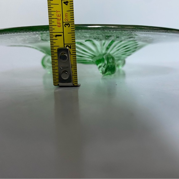 Depression Glass Footed Dish Etched Platter Plate 7” Candy Cookies Decor EUC - Picture 13 of 16